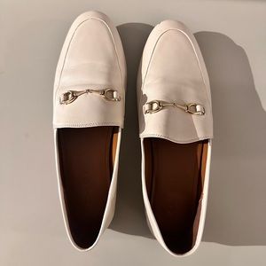 White leather loafers size 9.5